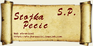 Stojka Pecić vizit kartica